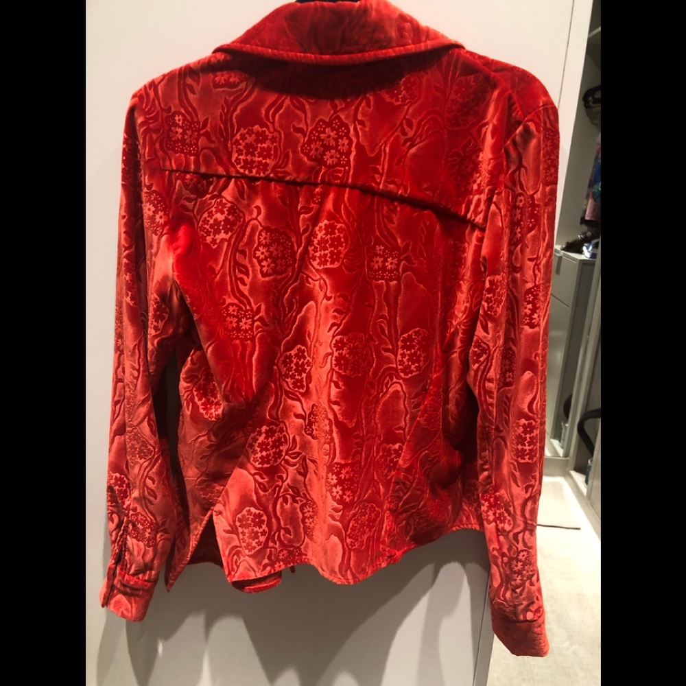 Atlein runway red velvet shirt 36 S holiday - Picture 3 of 4
